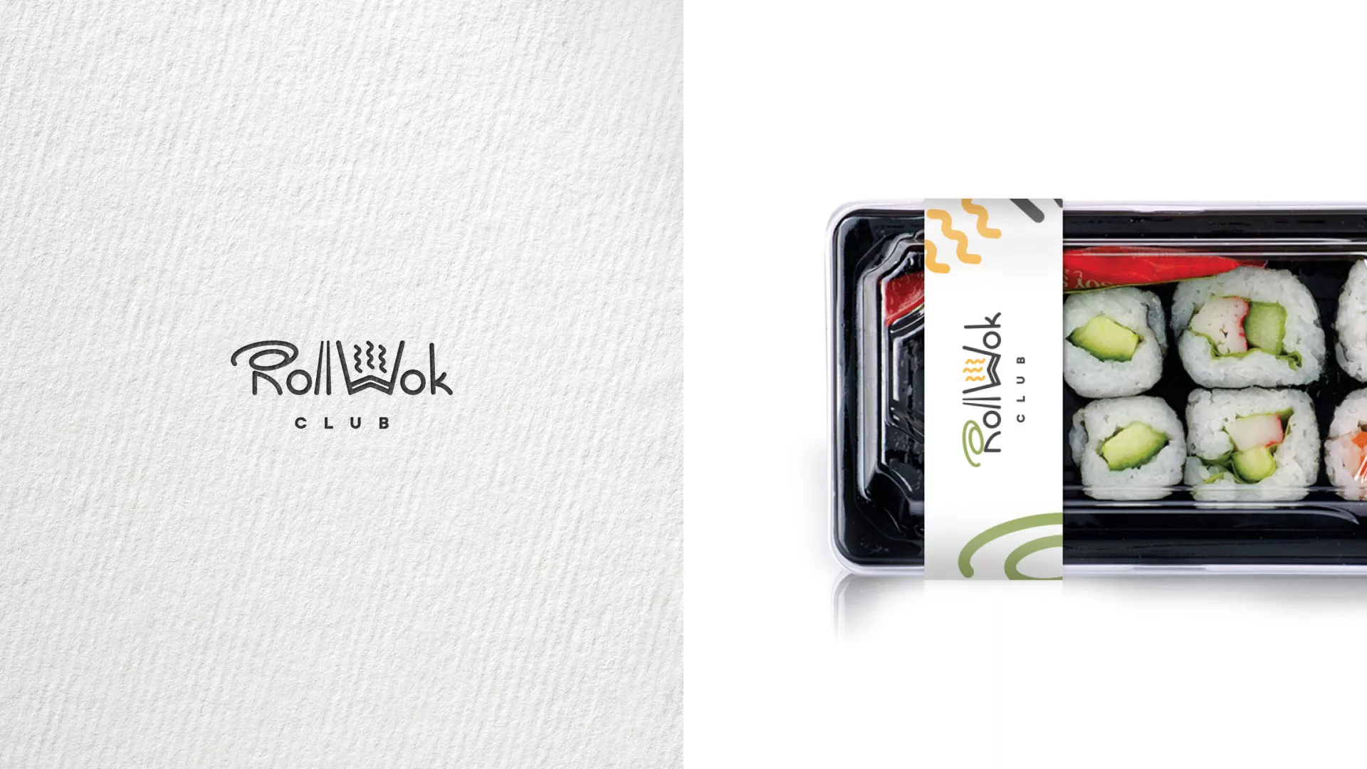 Разработка наклеек для суши-бара «Roll Wok Club» в Нязепетровске